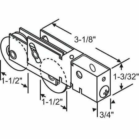 STRYBUC Patio Door Roller Tandem 9-403